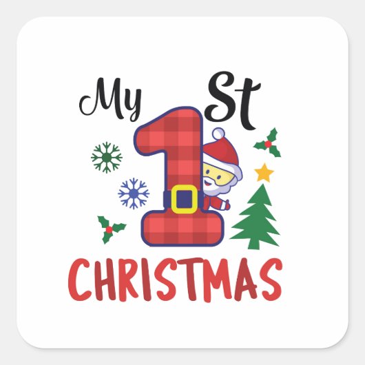 Sticker Carré Mon premier Noël (Devant)