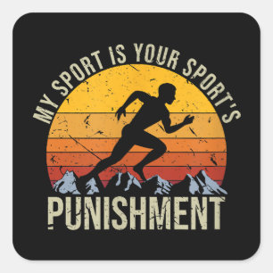 Sticker Carré Mon Sport Est Votre Punition Sportive Cross Cou