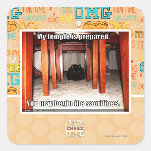 Sticker Carré Mon temple est préparé. (Devant)