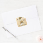 Sticker Carré Mon Terrier frontalier a mangé mes devoirs (Enveloppe)