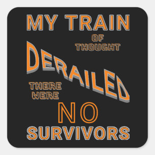 Sticker Carré Mon train de pensée/MME ORANGE