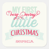 Sticker Carré Mon Très Joyeux Petit Bébé de Noël 1er Noël (Devant)