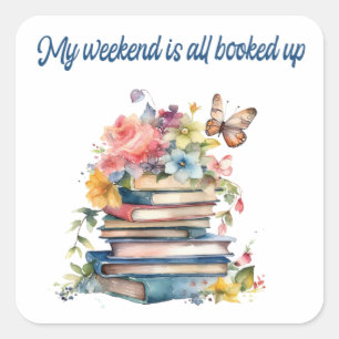 Sticker Carré Mon week-end est complet