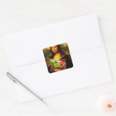 Sticker Carré Mona Lisa aime les légumes (Enveloppe)