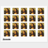 Sticker Carré Mona Lisa Avec Moustache (Feuille)