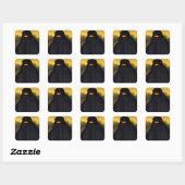 Sticker Carré Mona Lisa cachée derrière la burqa (Feuille)