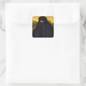 Sticker Carré Mona Lisa cachée derrière la burqa (Sac)