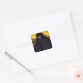 Sticker Carré Mona Lisa cachée derrière la burqa (Enveloppe)