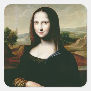 Sticker Carré Mona Lisa, copie du tableau de Leonardo da Vin