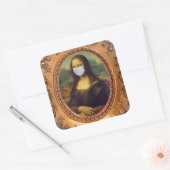 Sticker Carré Mona lisa dans un masque chirurgical leonardo da V (Enveloppe)