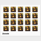 Sticker Carré Mona Lisa par Léonard de Vinci (Feuille)