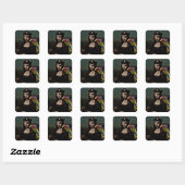 Sticker Carré Mona Lisa pirate avec cache-œil (Feuille)
