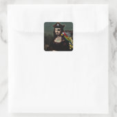 Sticker Carré Mona Lisa pirate avec cache-œil (Sac)