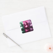 Sticker Carré Mona Lisa Rose vert violet (Enveloppe)
