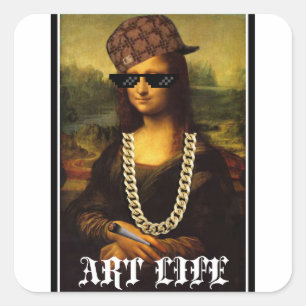 Sticker Carré Mona Lisa Thug Life Art Life