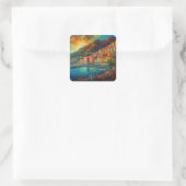 Sticker Carré Monaco, Monte-Carlo Bay en style van Gogh (Sac)