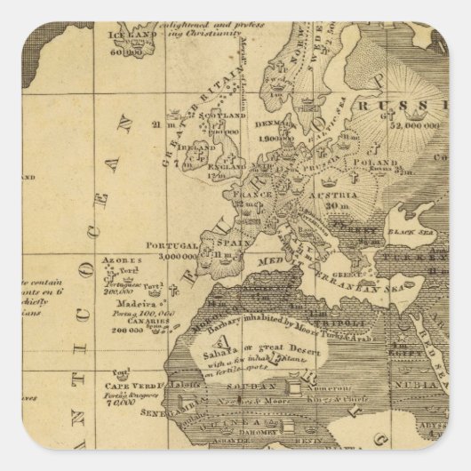 Sticker Carré Monde habité (Devant)