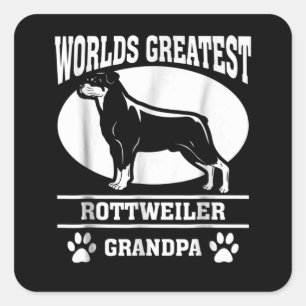 Sticker Carré Mondes créateurs rottweiler grand-père