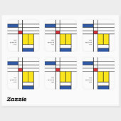 Sticker Carré Mondrian II Minimum De Stijl Modern Art Design (Feuille)