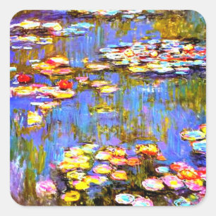 Sticker Carré Monet Nénuphars
