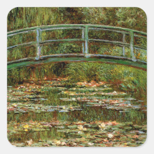 Sticker Carré Monet Pont Japonais Giverney