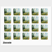 Sticker Carré Monet - Poppy Field, Argenteuil, (Feuille)