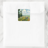 Sticker Carré Monet - Poppy Field, Argenteuil, (Sac)