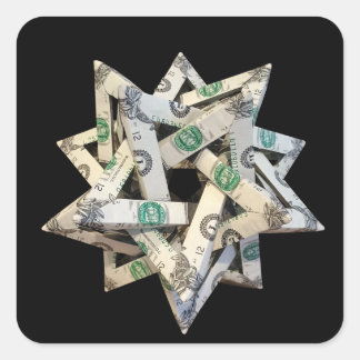 Sticker Carré Money Origami Five Intersecting Tetrahedra