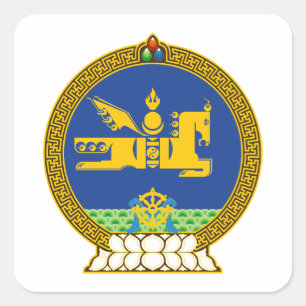 Sticker Carré mongolie pays armoiries symbole emblème drapeau ch