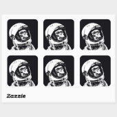 Sticker Carré Monkey astronaute (Feuille)