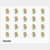 Sticker Carré Monkey at Ice skating with Ice skates (Feuille)