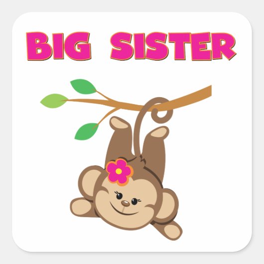 Sticker Carré Monkey Big Sister (Devant)
