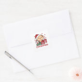 Sticker Carré Monkey Christma (Enveloppe)