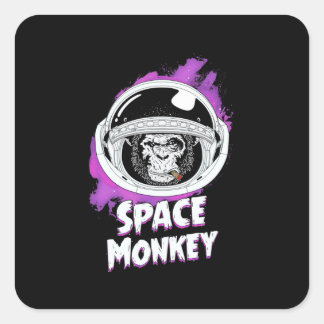Sticker Carré Monkey Space