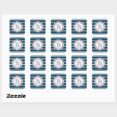 Sticker Carré Monogram design (Feuille)