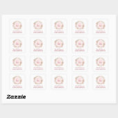 Sticker Carré Monogram Pink Rose From The Library of Bookplate (Feuille)