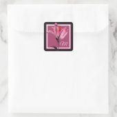 Sticker Carré Monogramme | Aquarelle florale II (Sac)