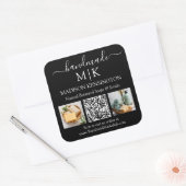 Sticker Carré Monogramme artisanal ou ajouter un logo Business Q (Enveloppe)