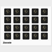 Sticker Carré monogramme B initial d'or (Feuille)
