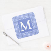 Sticker Carré Monogramme bleu cercles motif (Enveloppe)