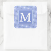 Sticker Carré Monogramme bleu cercles motif (Sac)