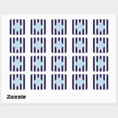 Sticker Carré Monogramme bleu marine Bleu Bleu Bleu Quatrefoil (Feuille)