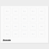 Sticker Carré Monogramme bleu poussiéreux Initiales Mariage mini (Feuille)