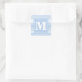 Sticker Carré Monogramme Bleu rayures (Sac)