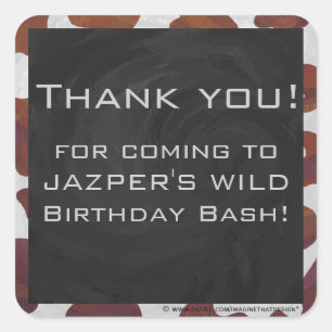 Sticker Carré Monogramme Brown et blanc de vache