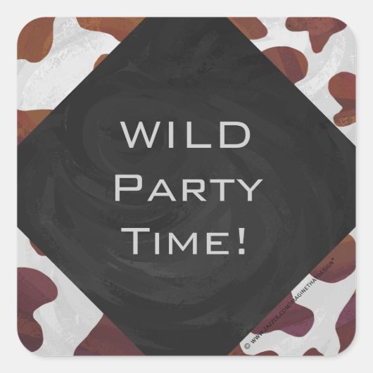 Sticker Carré Monogramme Brown et blanc de vache (Devant)