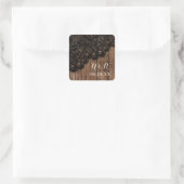 Sticker Carré Monogramme Brown initial et dentelle noire (Sac)