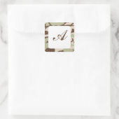 Sticker Carré Monogramme Camo du désert (Sac)