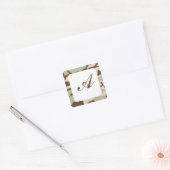Sticker Carré Monogramme Camo du désert (Enveloppe)