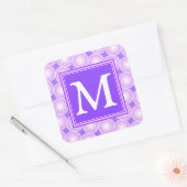 Sticker Carré Monogramme cercles violets motif (Enveloppe)